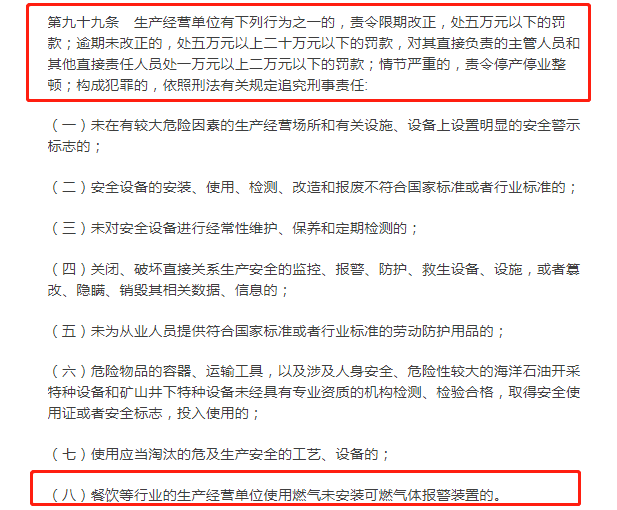 餐饮等行业的生产经营单位使用燃气,未安装燃气报警器将面临处罚(图2)