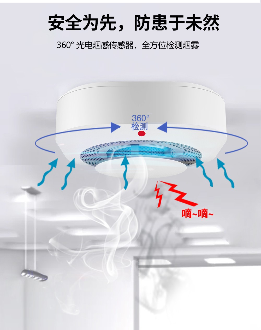 J9直营集团集团自主研发智慧烟感PA-441NB